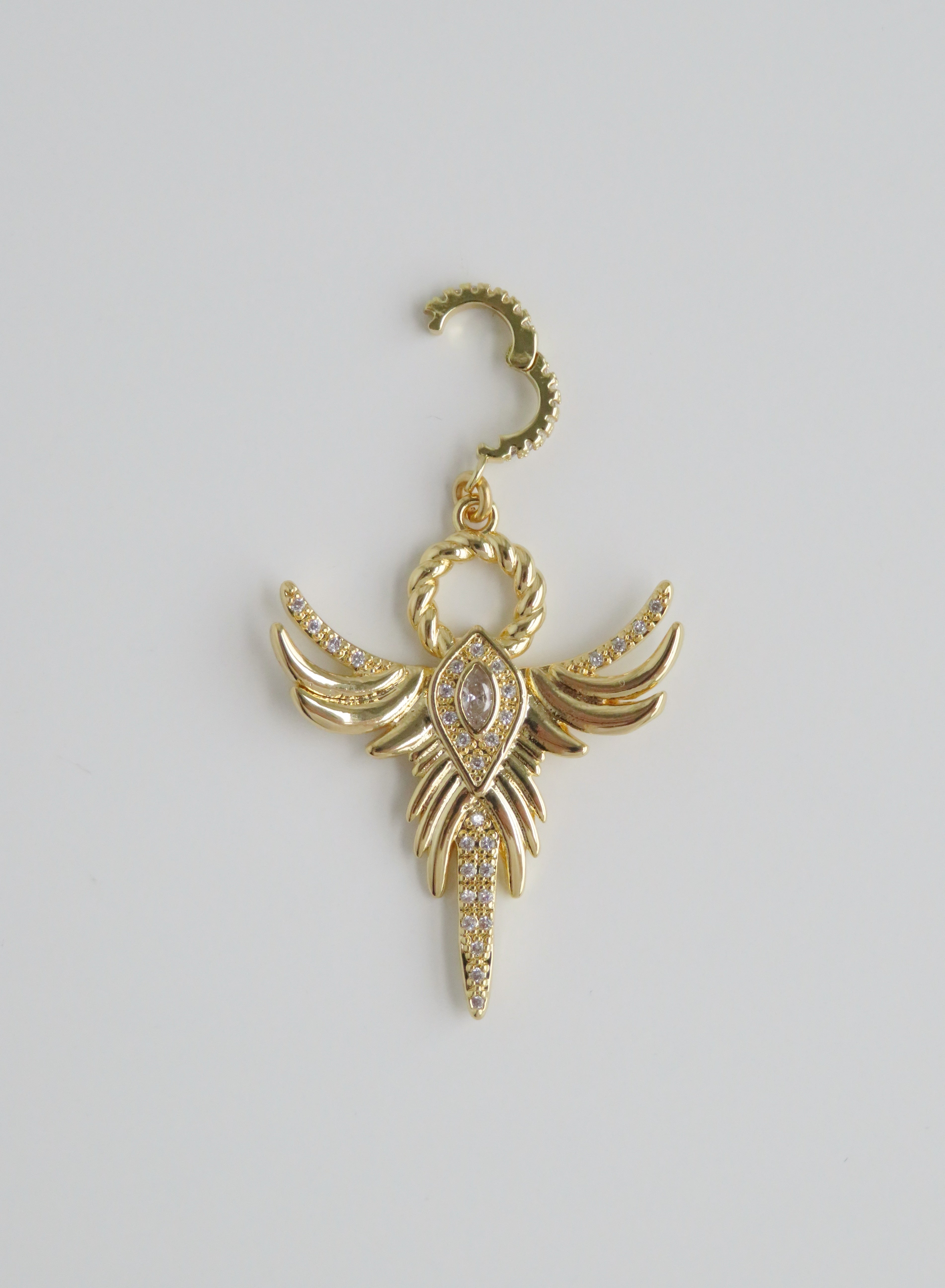 Phoenix Angel Charm on Diamond Clasp