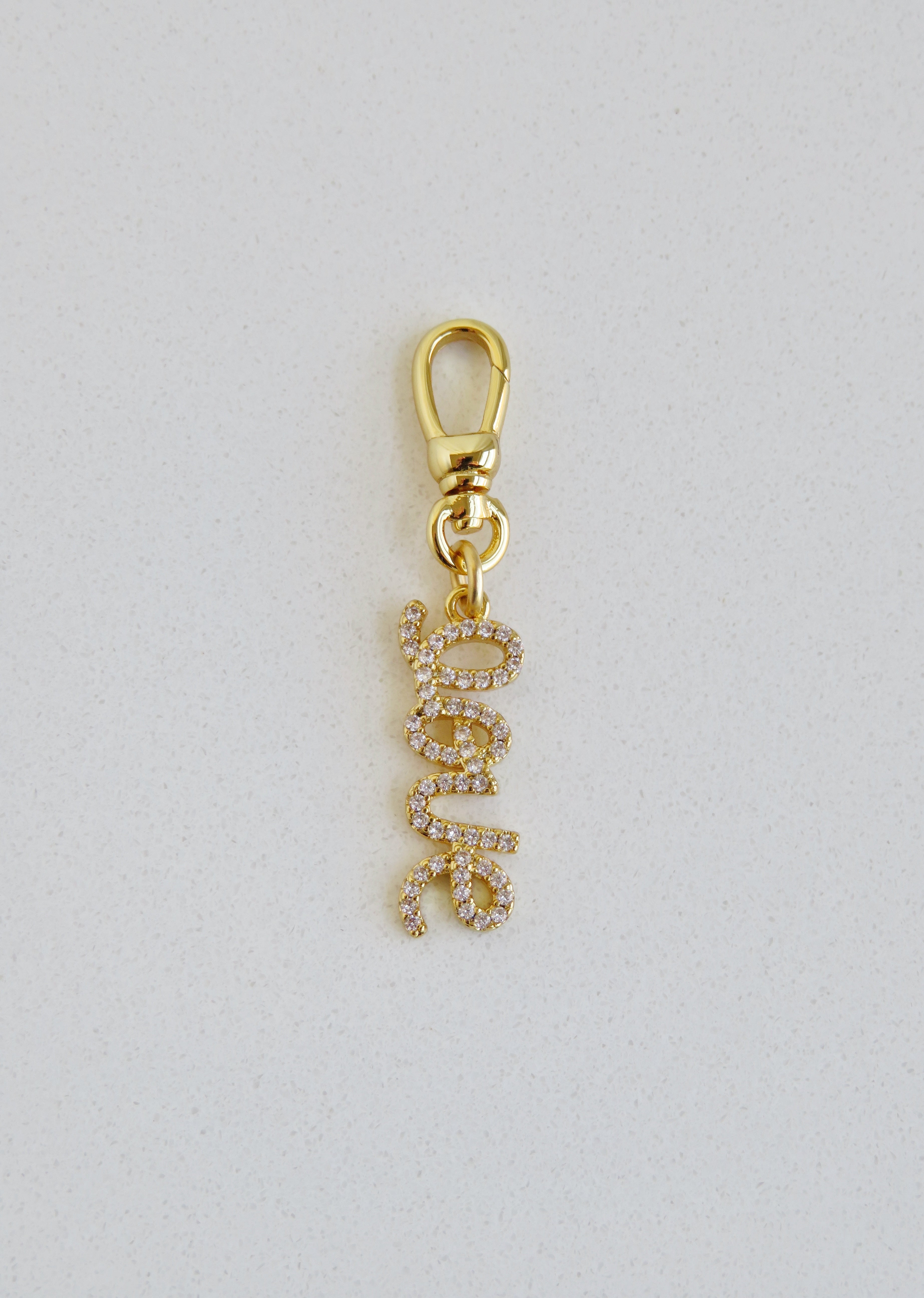 Diamond Love Charm with Swivel Clasp