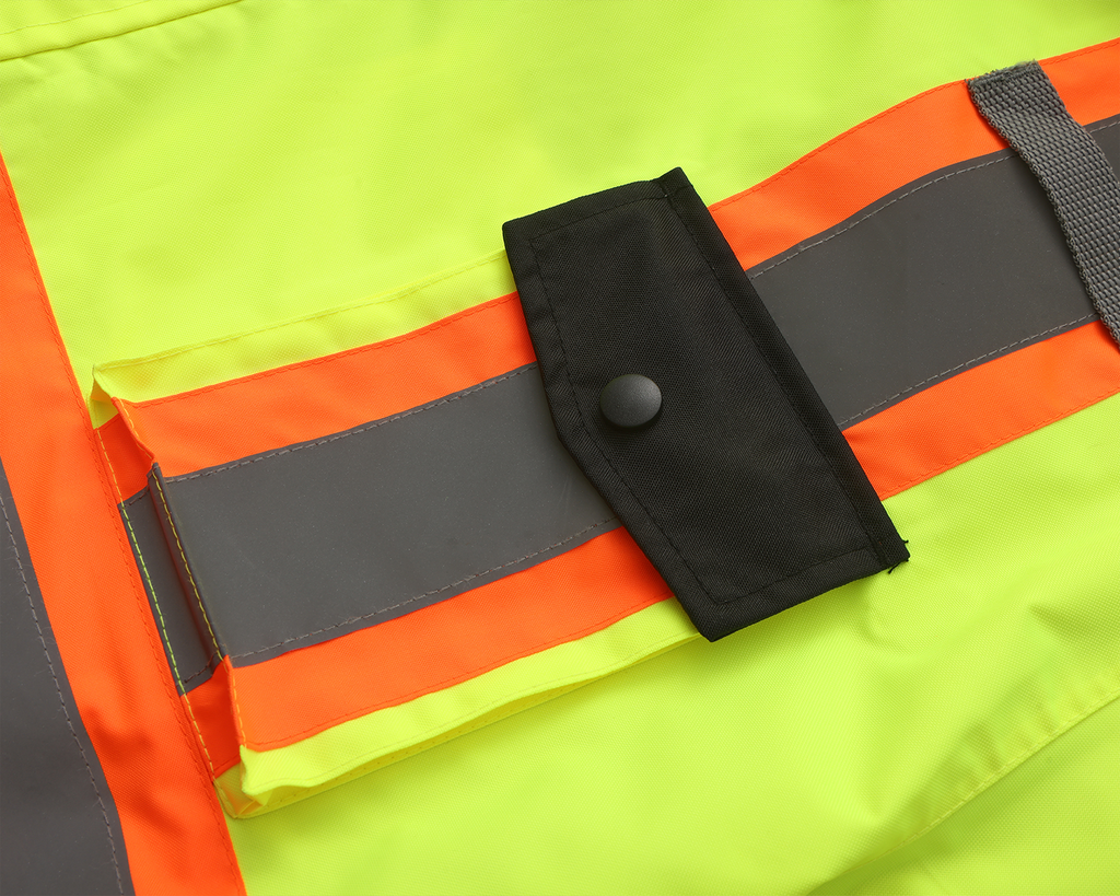 Kiwi High Visibility 3-in-1 Hooded & Fleece Lined ANSI/ISEA 107-2020, Type R, Class 3 Two Tone, Contrast Trimmed Water Resistant Neon Safety Jacket [R71500]