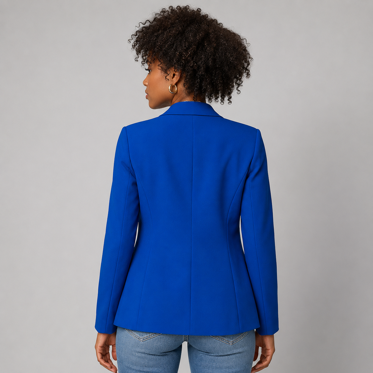 Casual Blazer Jacket - Lightweight One-Button Work Office Suit Coat