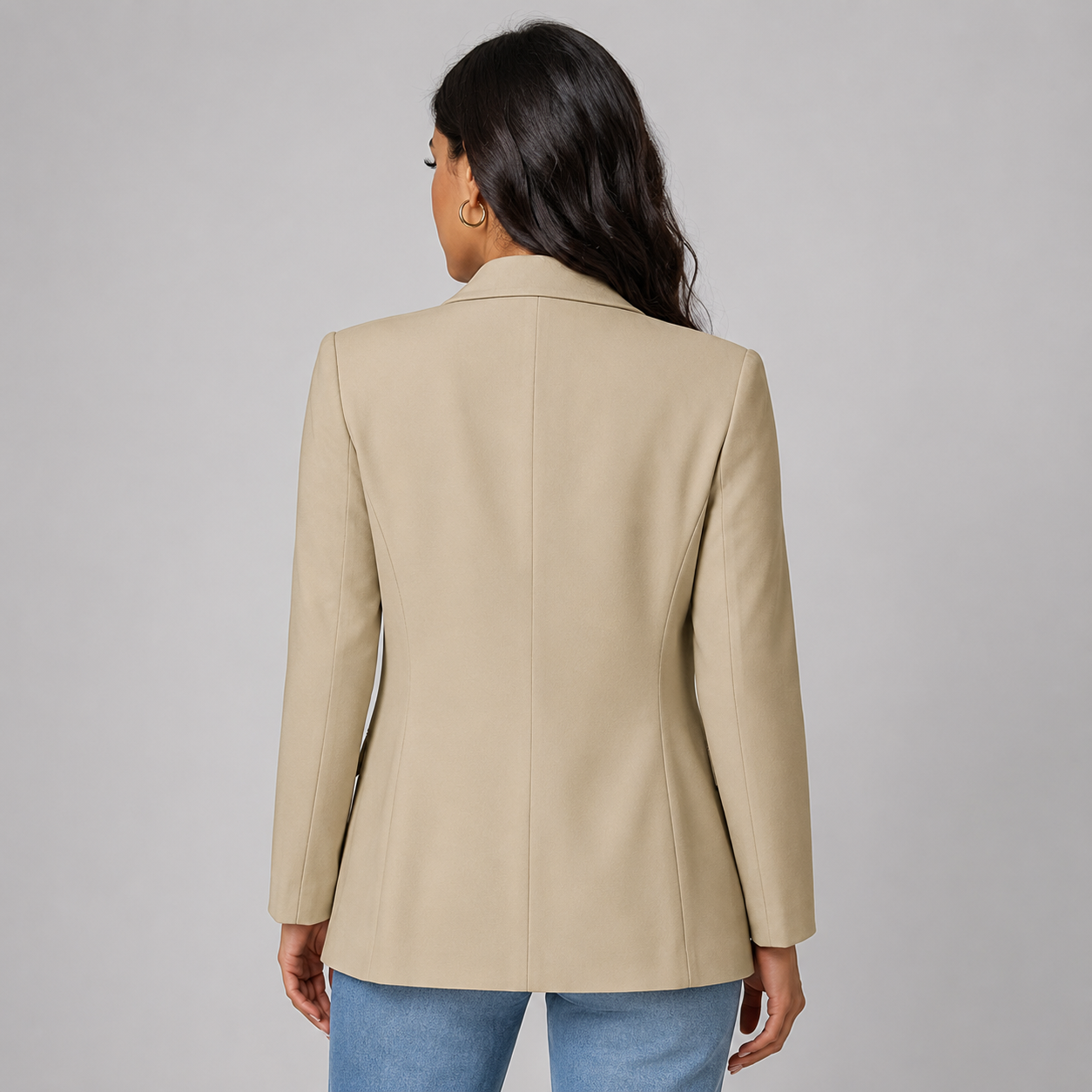 Casual Blazer Jacket - Lightweight One-Button Work Office Suit Coat