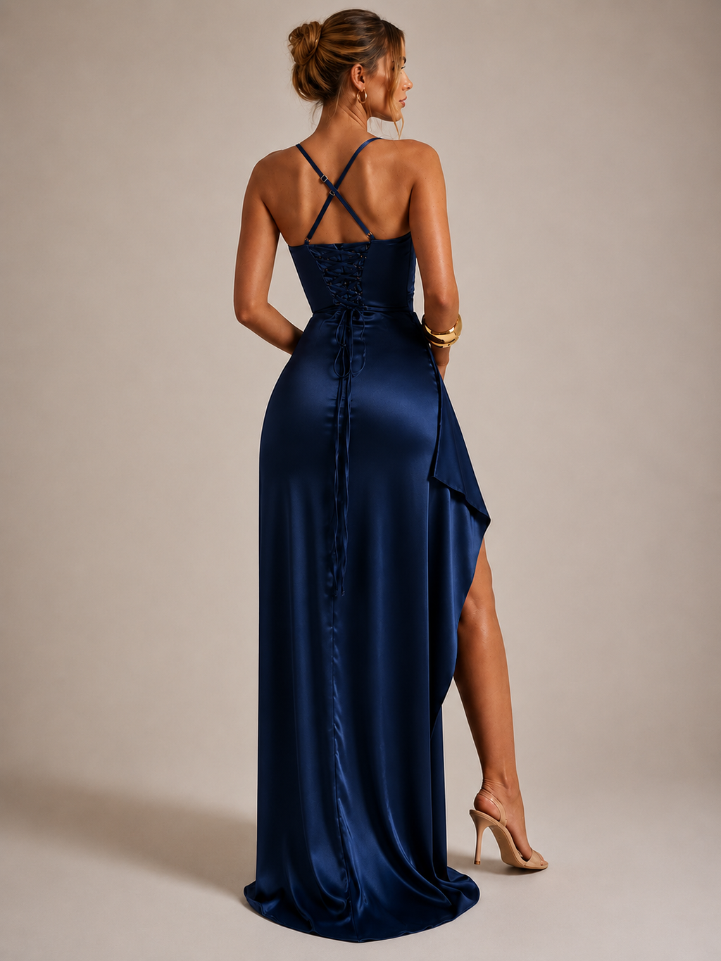 Lara Maxi Dress – Elegant Backless Slit Dress for Weddings, Galas & Date Nights