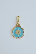 Turquoise Ray of Light Sun Pendant - Swivel Clasp