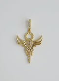 Phoenix Angel Charm on Diamond Clasp