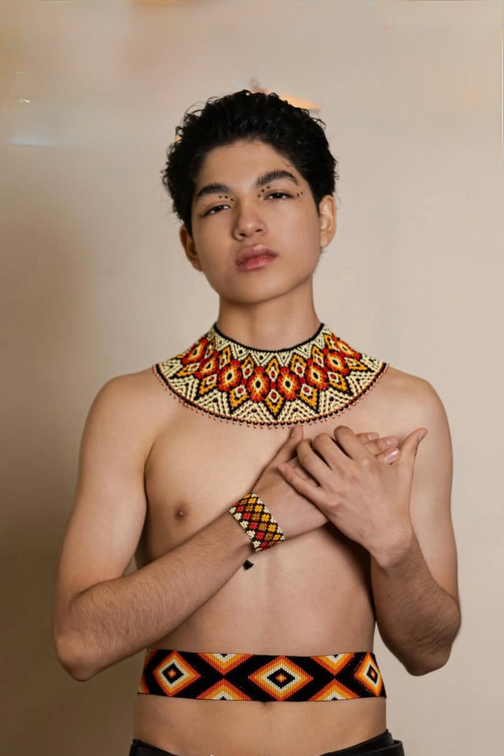 Handmade Beaded Tribal Necklace, Bracelet & Earrings Set "AMAZONIAN" - Limited Edition