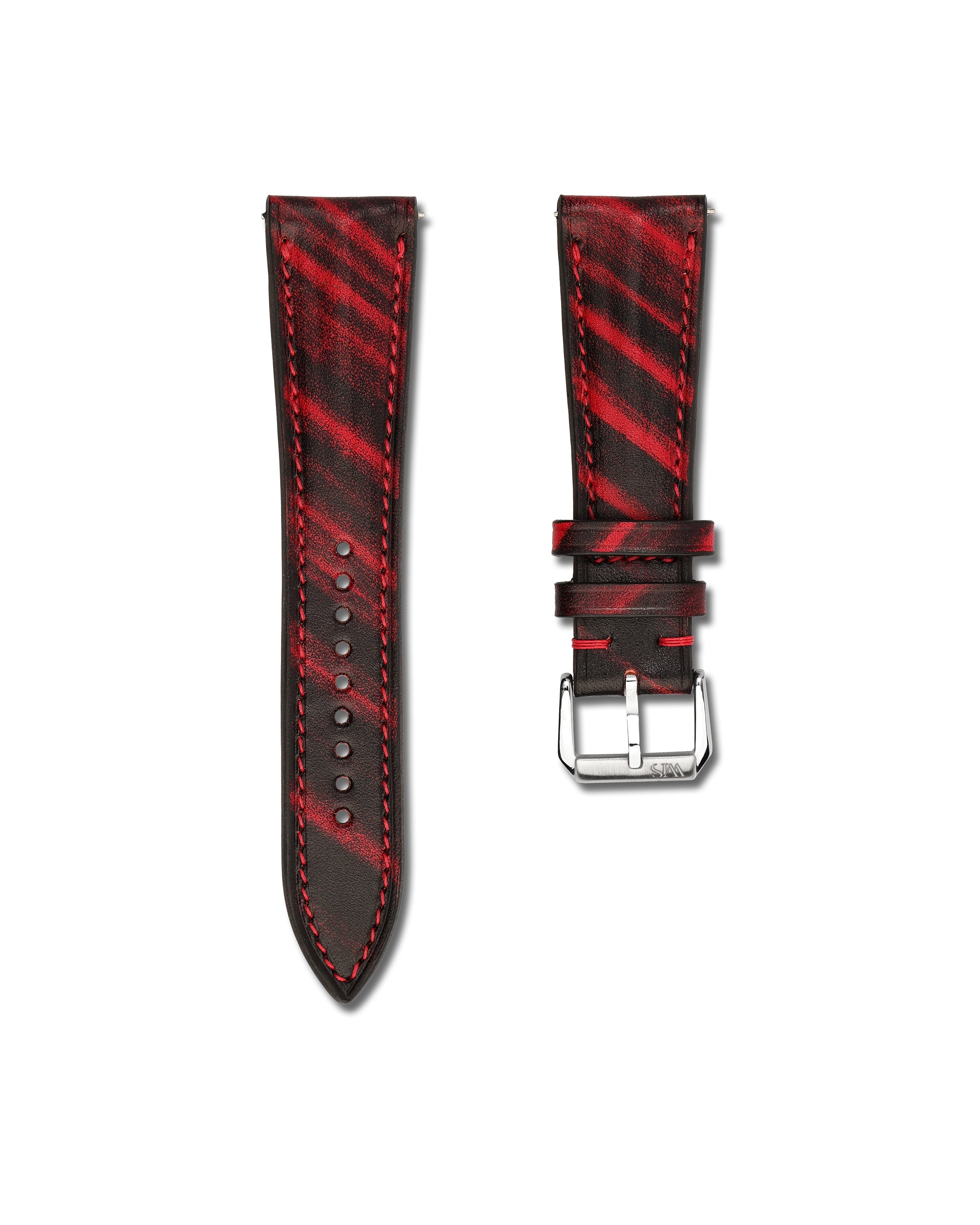 Crimson Brushed Calf Leather Watch Strap 20mm