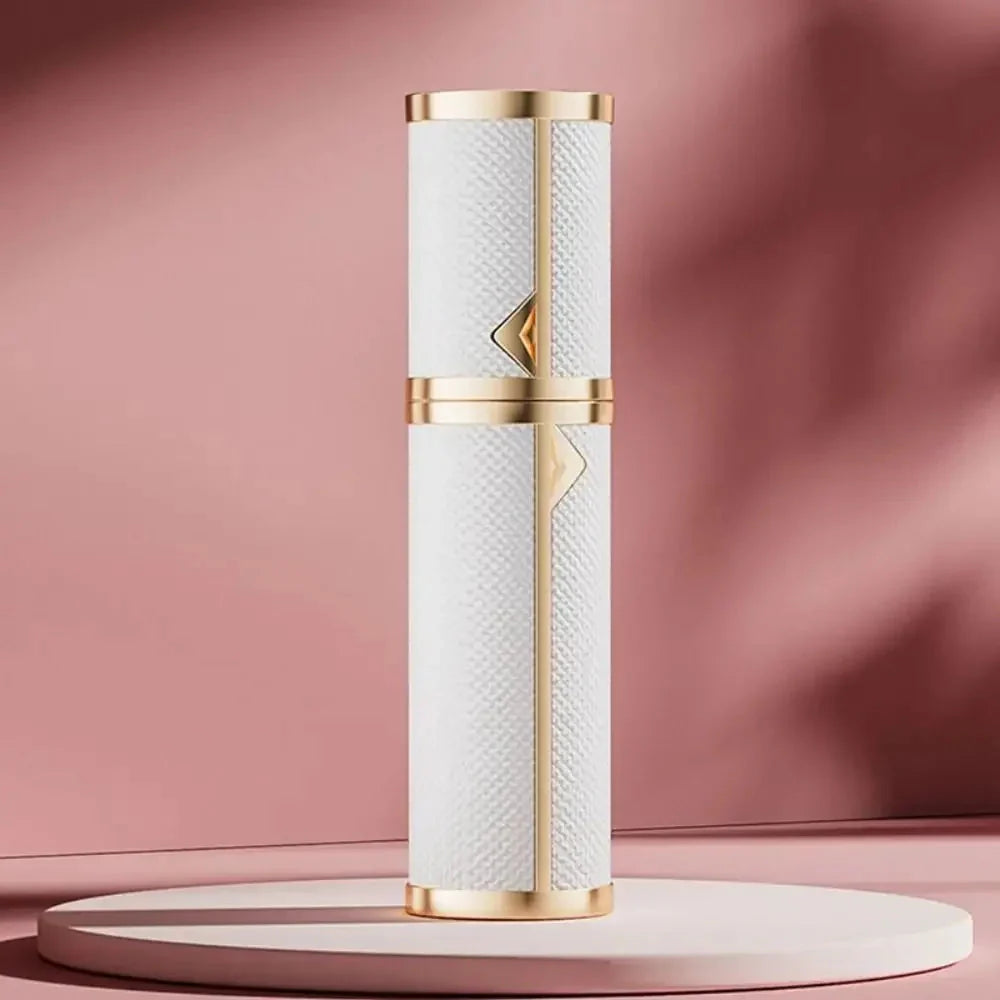 Luxury Bottom-filled Perfume Bottle Aluminum Self-pumping 5ml Real Leather Spray Bottle Cologne Moisturizer Fragrance