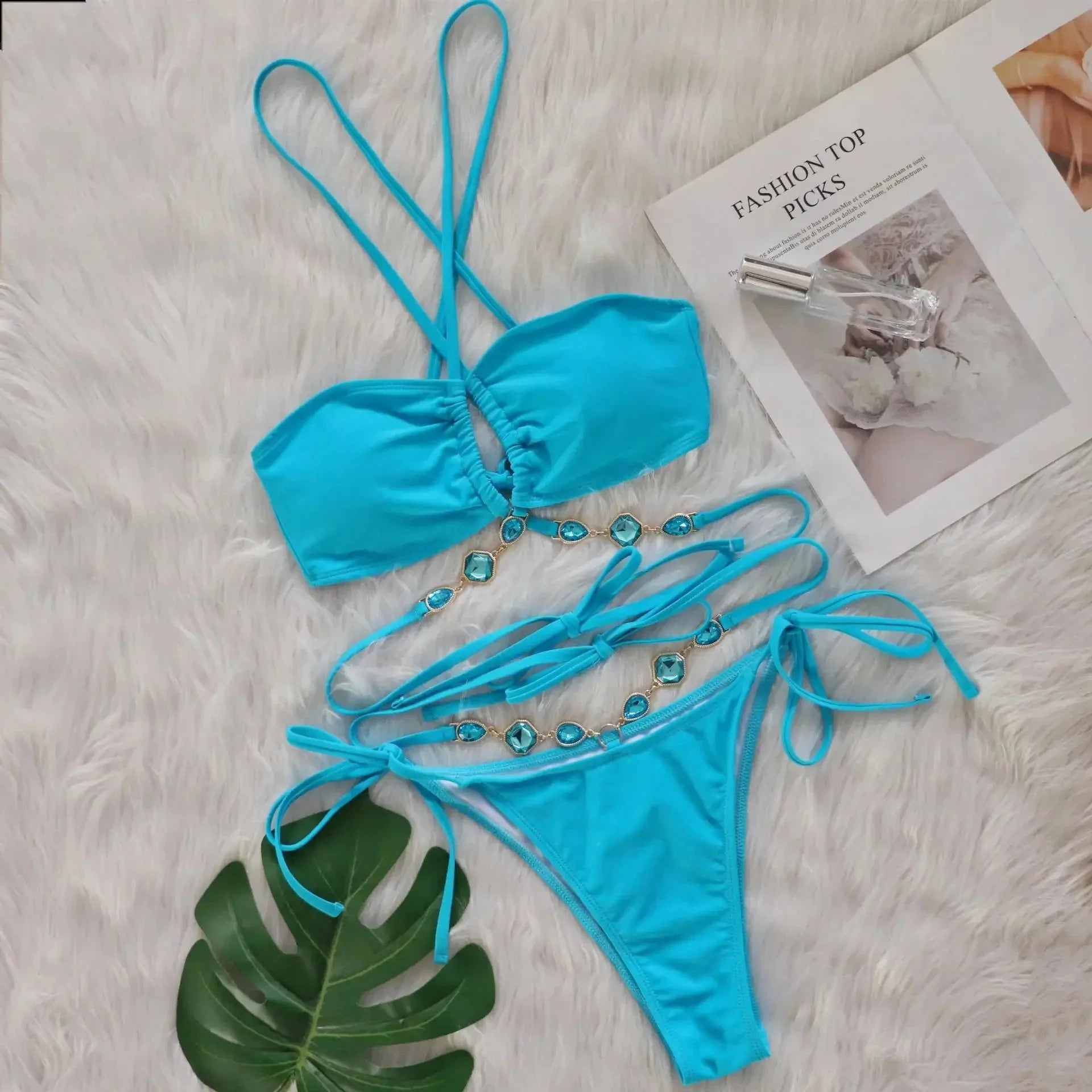 Pink Sexy Bikinis Swimsuit With Rhinestones Women Swimwear Female Push Up Bikini Beach Swim Wear Bathing Suit Pool Bather 2025