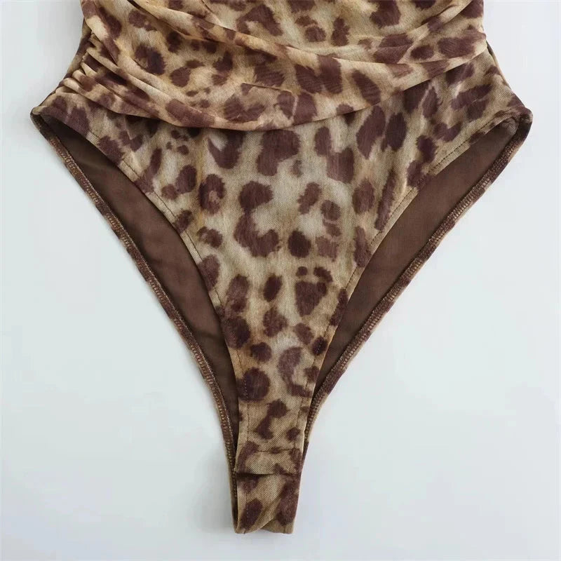Ladies Leopard Bodysuit