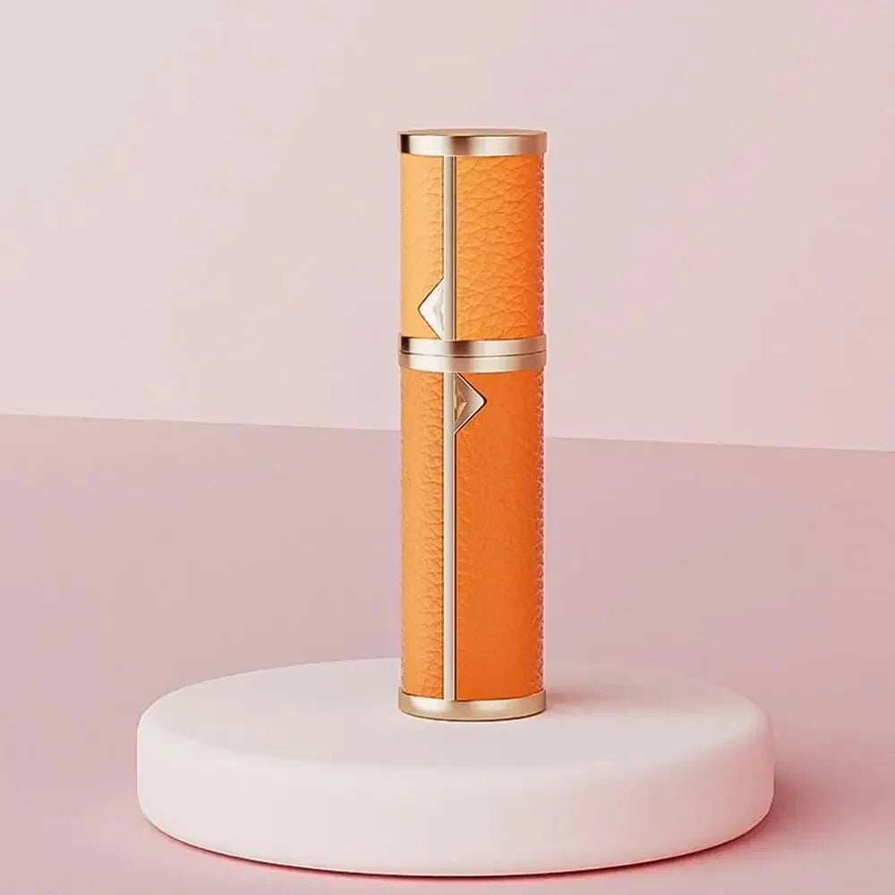 Luxury Bottom-filled Perfume Bottle Aluminum Self-pumping 5ml Real Leather Spray Bottle Cologne Moisturizer Fragrance