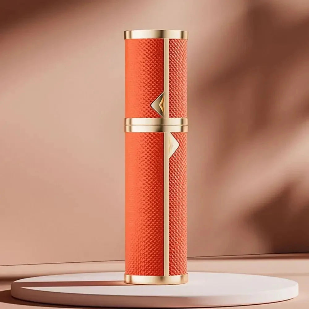Luxury Bottom-filled Perfume Bottle Aluminum Self-pumping 5ml Real Leather Spray Bottle Cologne Moisturizer Fragrance