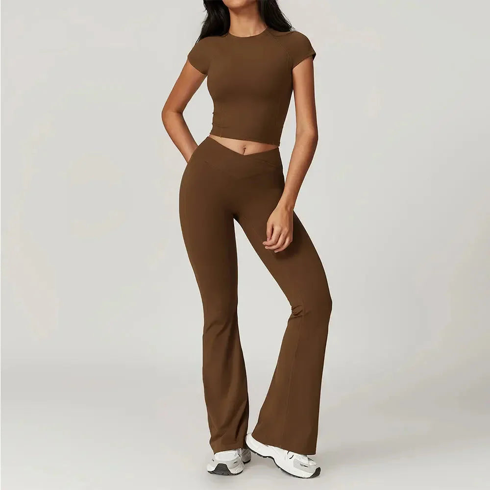 Lucid High Waist Flare Leg Yoga Set