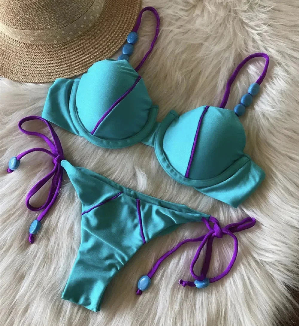 Sexy Bikini 2022 Push Up Bikini Set Yellow Swimwear Women Micro Swimsuit Female Bandage Biquini Beach Wear Swimming Two-Piece