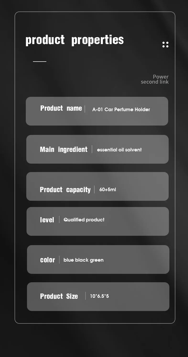 Car Fragrance Luxury Fragrance Can Automatically and Continuously Emit Fragrance Used in Auto and Homes Office Air Freshener