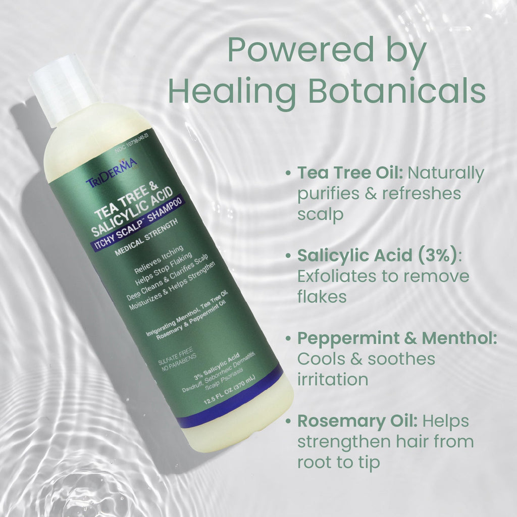 Tea Tree Itchy Scalp Shampoo – Dandruff & Itch Relief | TriDerma
