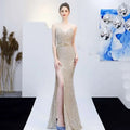 Banquet Elegant Annual Meeting Sequined Mermaid Gown