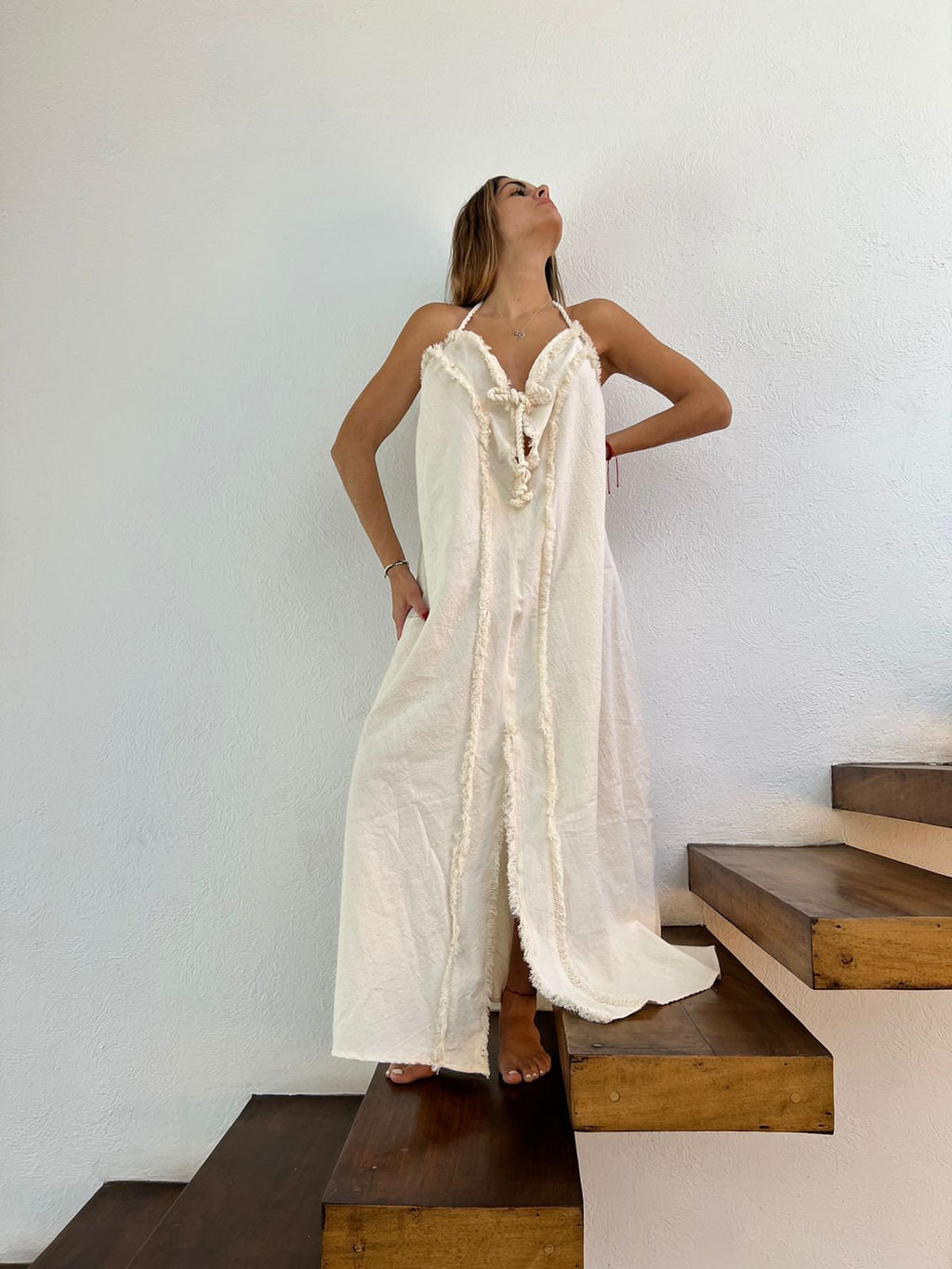 Handmade Boho Beach Backless Maxi Dress "TESSY", by ALLE BOHO