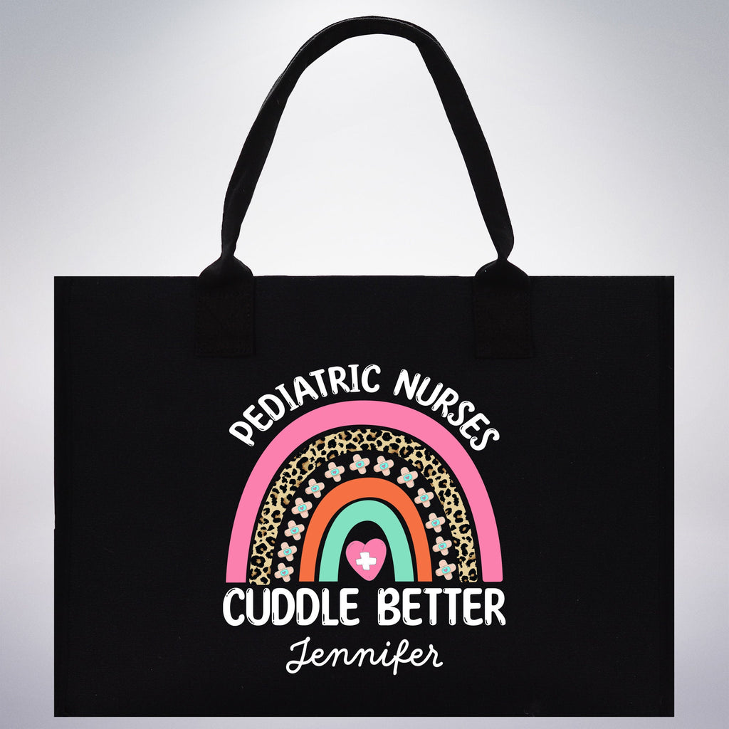 Pediatric Nurse Personalized Cotton Canvas Tote Bag Custom Nurse Gift Registered Nurse Tote RN Tote RN Gift Future Nursing Student Gift