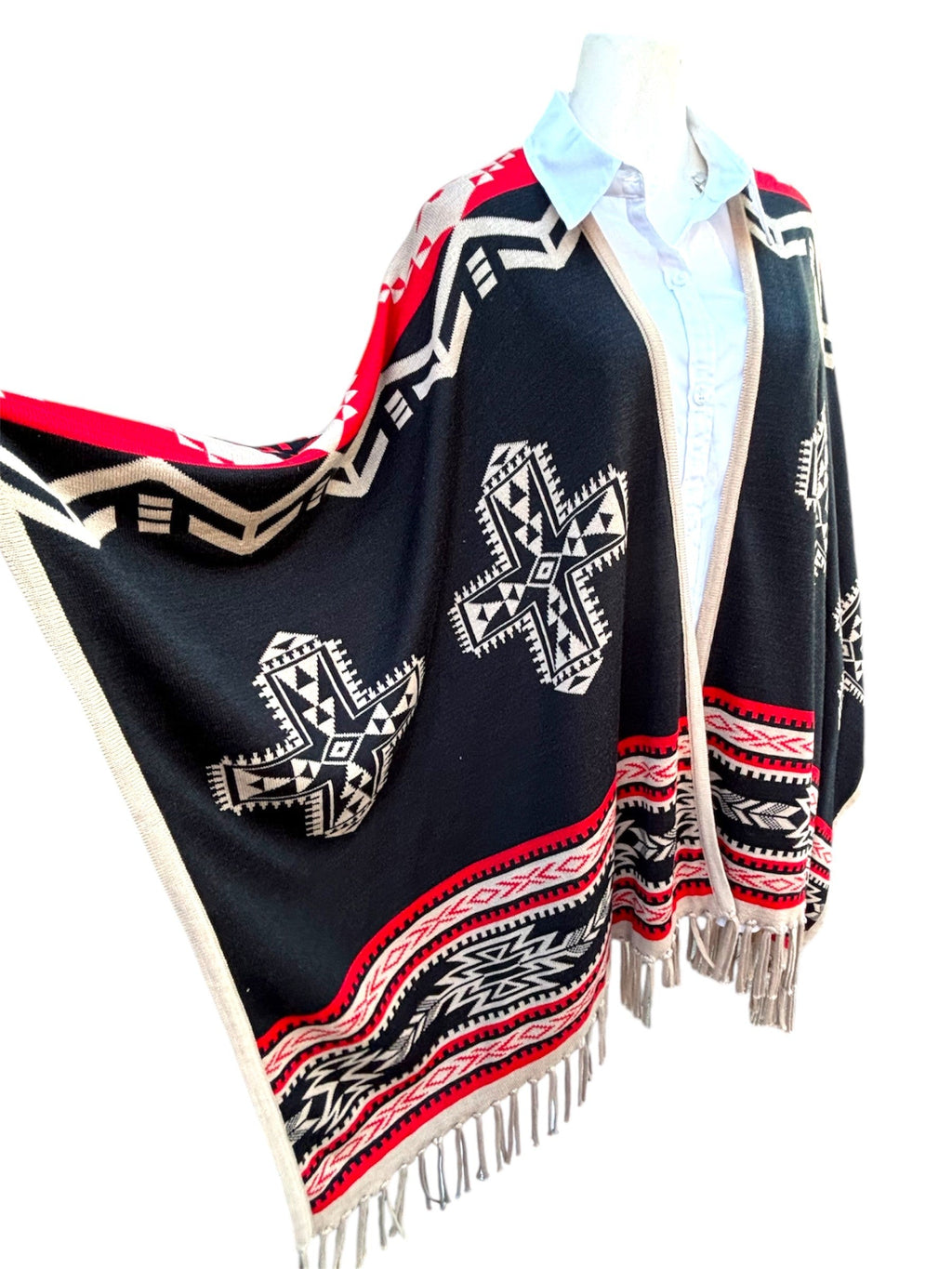 Southwest Reversible Wrap - White